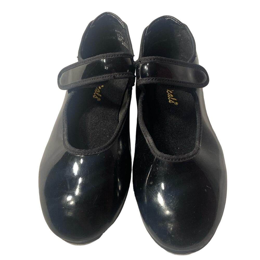 Theatricals‎ Girls Black Velcro Strap Mary Jane Tap Shoes Size 12